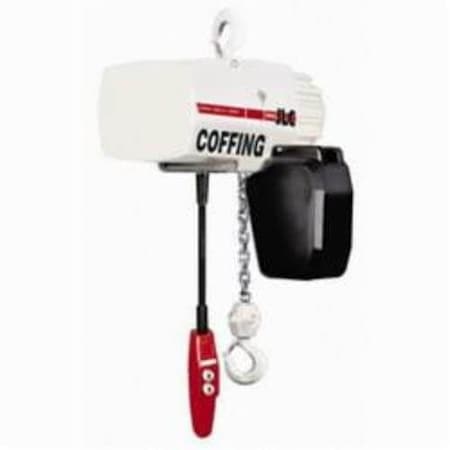 Cm Coffing Hoists Jlc Single Reeving Electric Chain Hoist With Chain Container, 1 Ton Load, 15 Ft 08245W